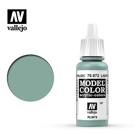Vallejo 972 Model Colour Light Green Blue 18ml Paint Dropper Bottle