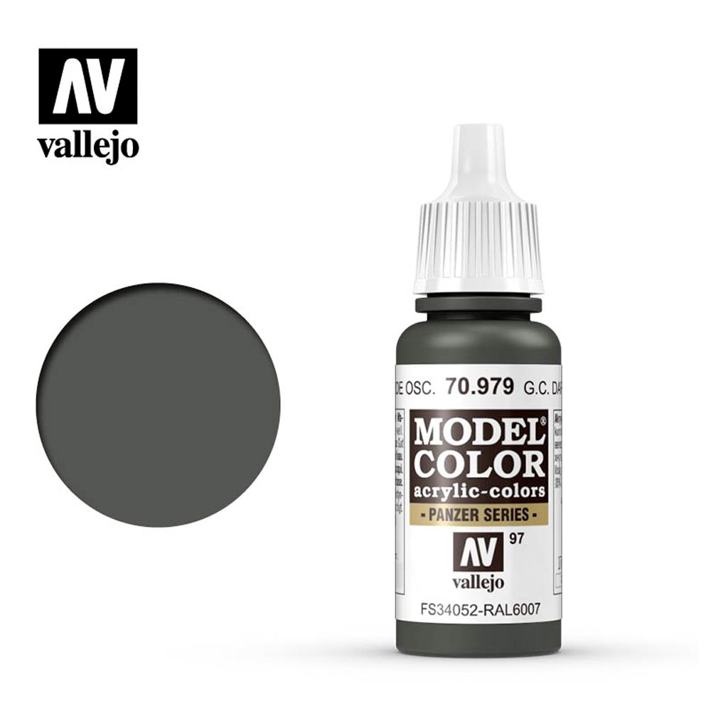 Vallejo 979 Model Colour German Camouflage Dark Green 18ml Paint Dropper Bottle
