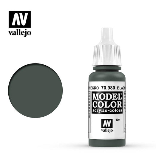 Vallejo 980 Model Colour Black Green 18ml Paint Dropper Bottle