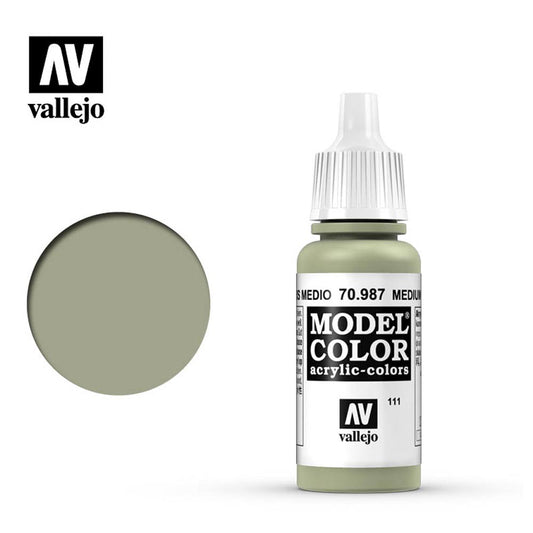 Vallejo 987 Model Colour Medium Grey 18ml Paint Dropper Bottle