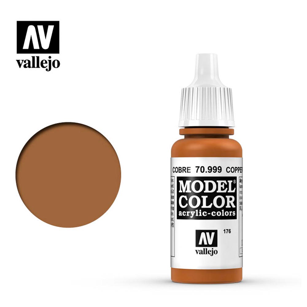 Vallejo 999 Model Colour Copper 18ml Paint Dropper Bottle