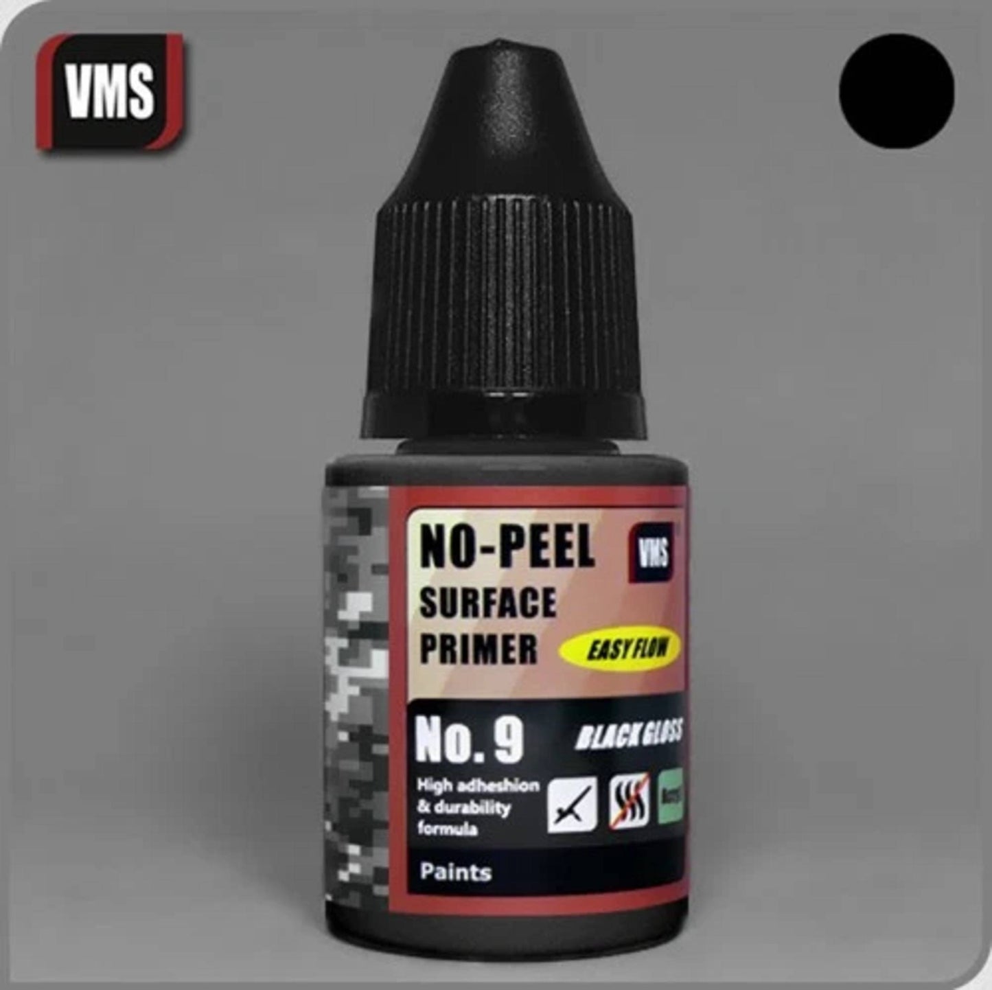 VMS No-Peel Primer No.9 Gloss Black 30ml PR09s