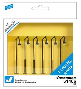 Viessmann 61406 Swan Neck Lamp Black 87mm Set (6) HO