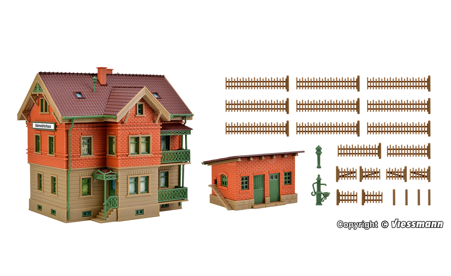 Vollmer 43529 Esslingen Gatekeepers House with Chicken Shed/Fence Kit HO