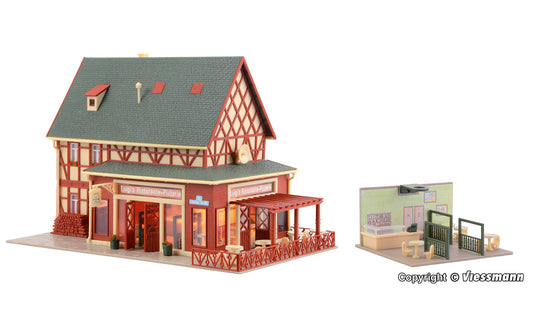 Vollmer 43681 Luigis Pizzeria with Interior and Lighting Kit HO