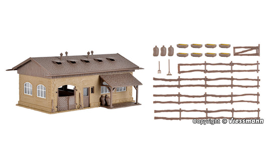 Vollmer 43740 Piggery with Pigs and Fence Kit HO