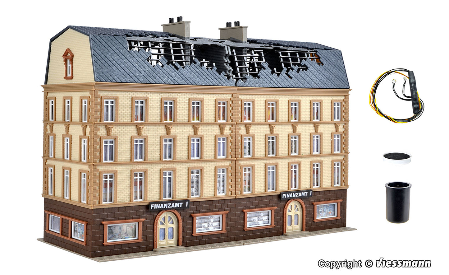 Vollmer 43785 Finance Office on Fire with Light and Smoke Kit HO