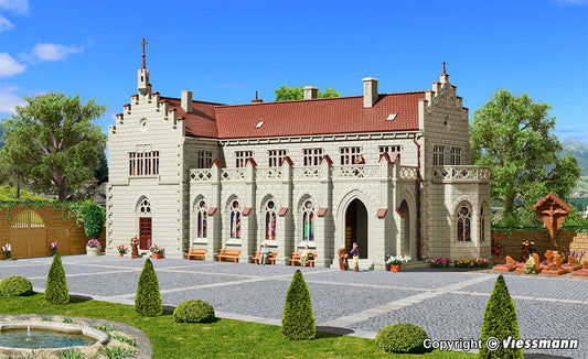Vollmer 43860 Monastery with Graveyard and Accessories Kit HO