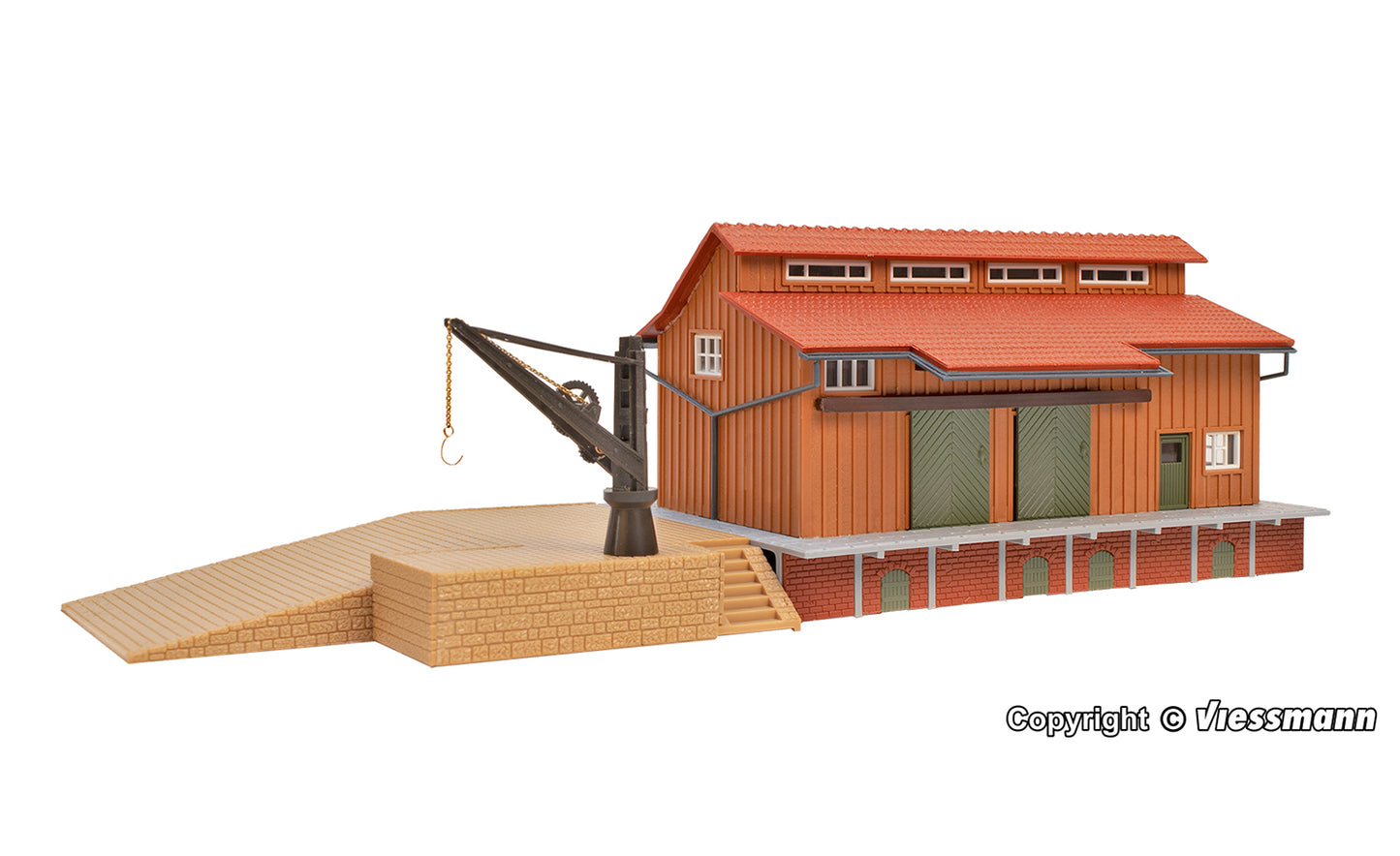 Vollmer 45701 Freight Shed with Loading Platform and Crane Kit HO