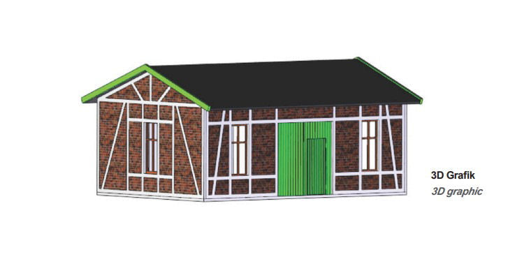 Vollmer 47556 Workshop with Brick/Timber Framed Facade Kit N Gauge