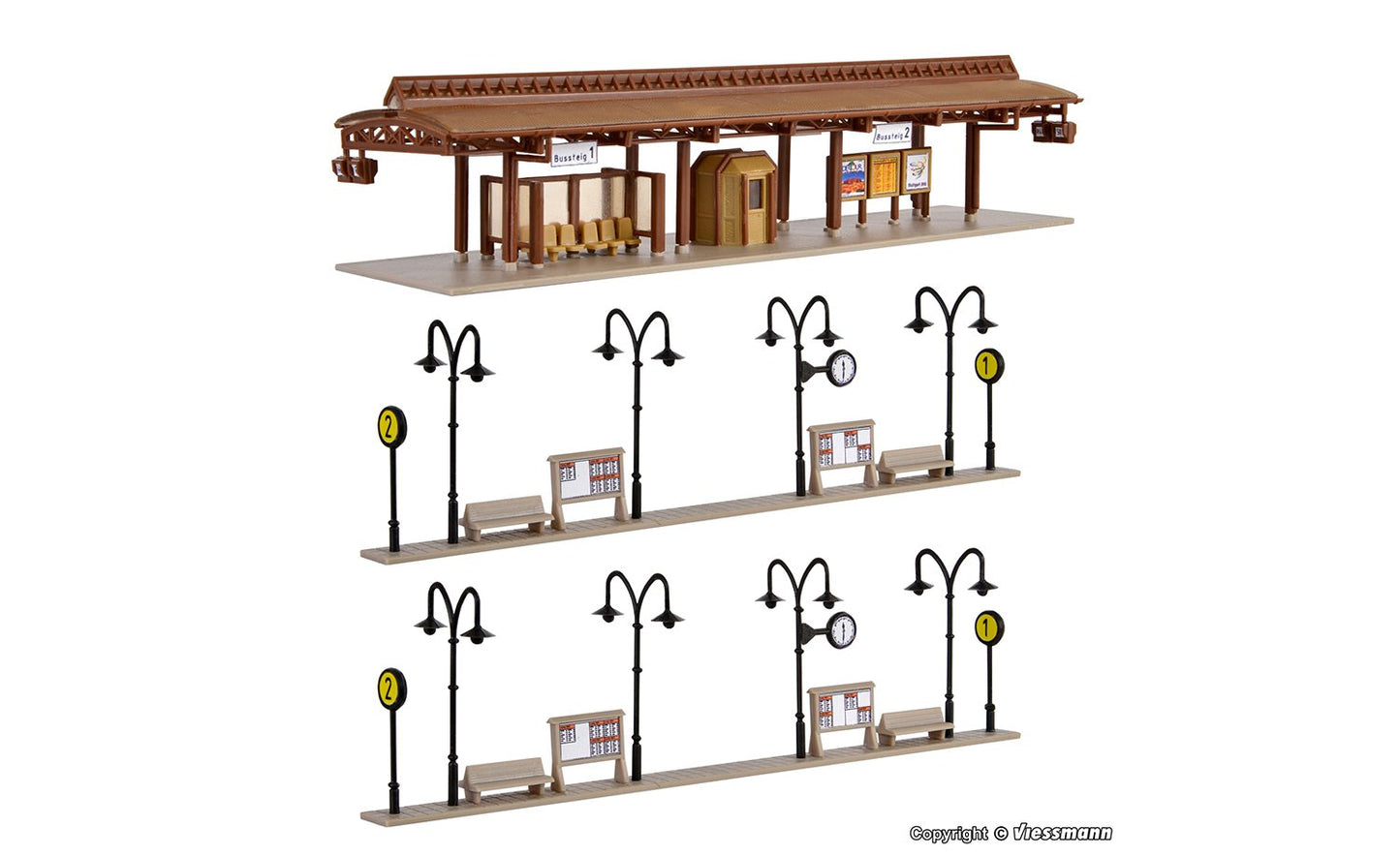 Vollmer 47580 Covered Bus Station Kit N Gauge