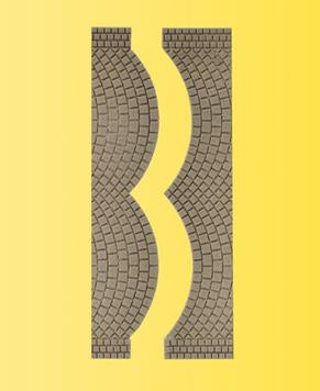 Vollmer 48244 Stone Art Cobblestone Street Plate End Pieces 1.7x8cm HO