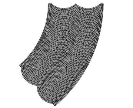 Vollmer 48246 Stone Art Cobblestone Curved Street Plate 15cm Radius HO