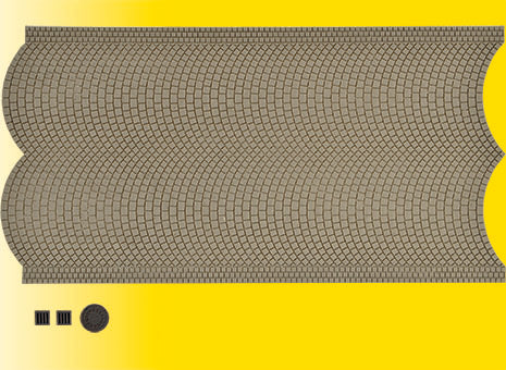 Vollmer 48841 Stone Art Cobblestone Street Plate/Drain Covers 110x34.6cm N Gauge