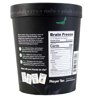 Brain Freeze NSFW - Adult Card Game Age 17+ 3-10 Players