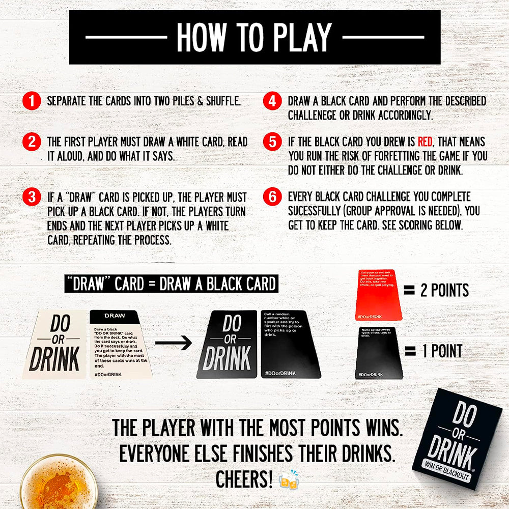 Do or Drink - Party Card Game - Win or Blackout