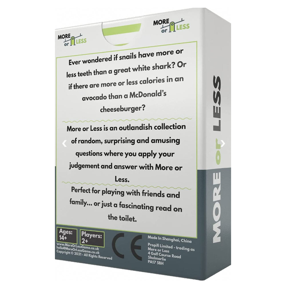 More or Less - Family Card Game Age 12+