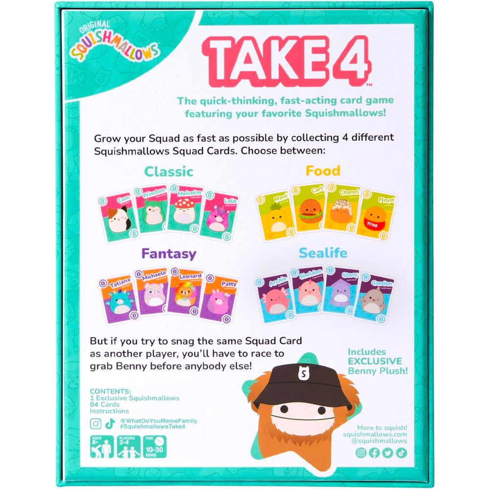 Squishmallows Take 4 - Family Card Game Age 8+