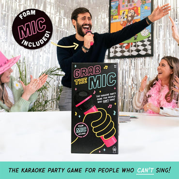 Grab the Mic - Karaoke Party Game for People Who Can't Sing! Age 8+ 2-10 Players