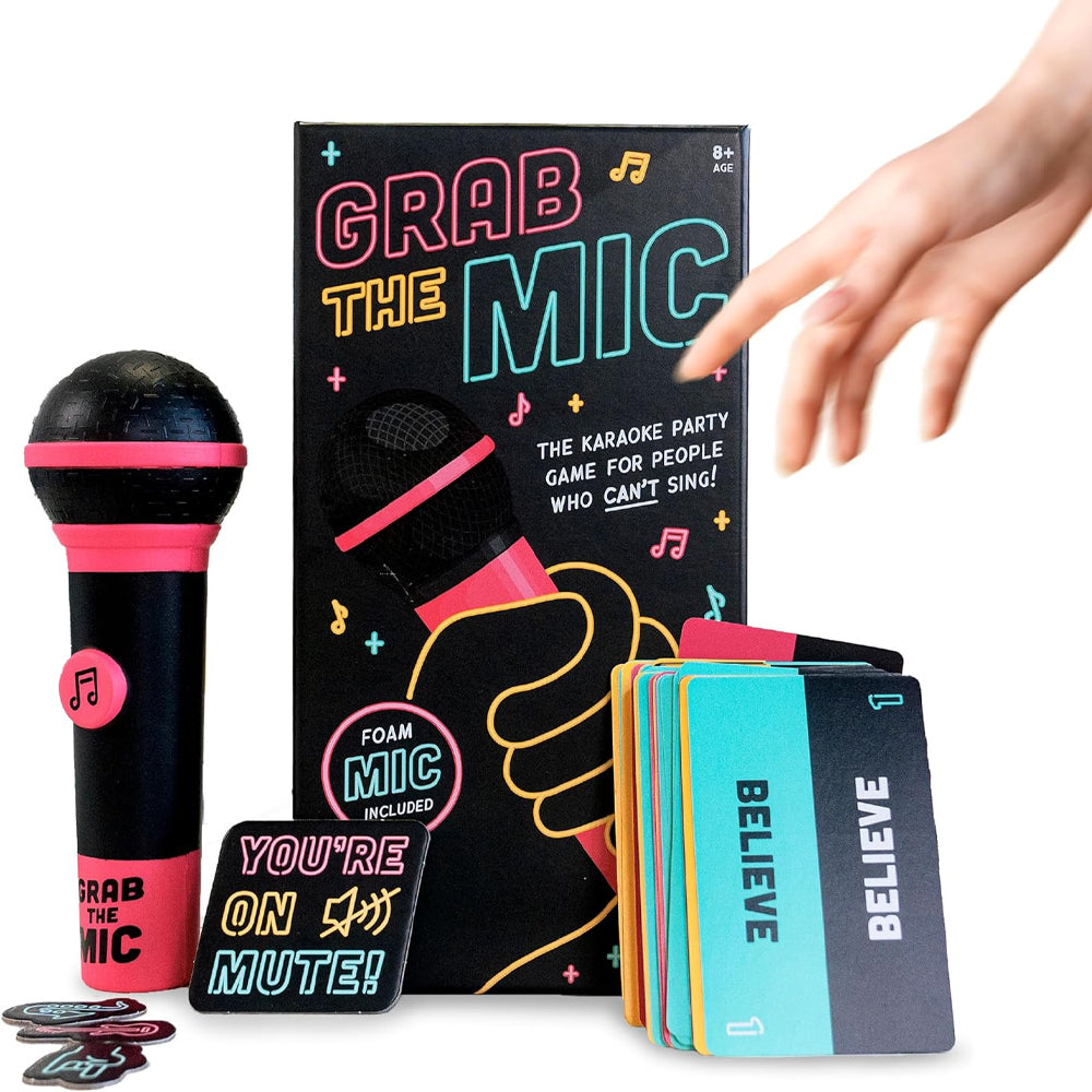 Grab the Mic - Karaoke Party Game for People Who Can't Sing! Age 8+ 2-10 Players