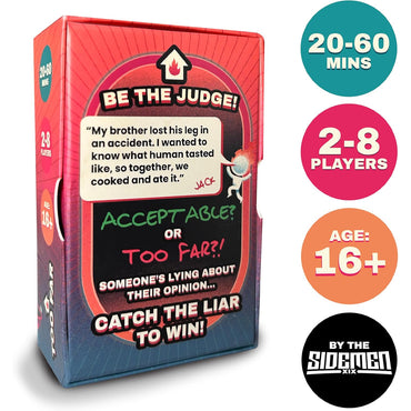 The Sidemen TOO FAR Party Card Game Age 16+ 2-8 Players