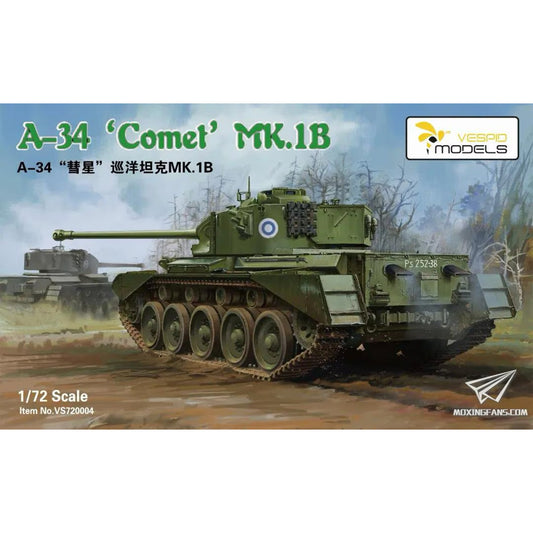Vespid 720004 A-34 'Comet' MK.1B British Cruiser Tank 1:72 Model Kit