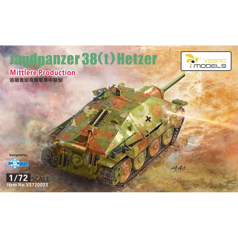Vespid 720023 Jagdpanzer 38(t) Hetzer Mittlere Prod. 1:72 Model Kit