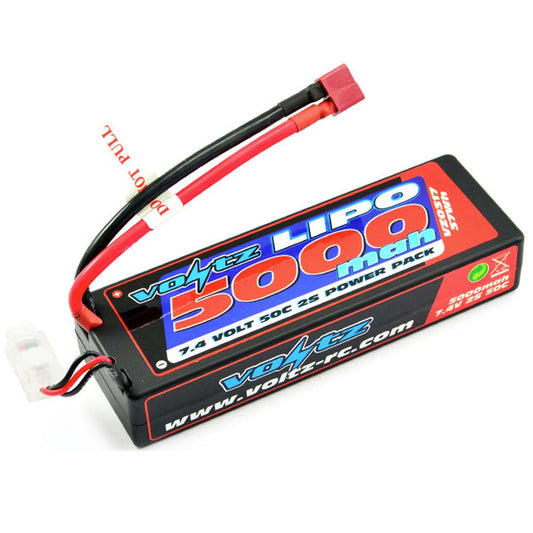 VOLTZ 5000mah 2s 7.4v 50C LiPo Battery Stick Pack Hardcase w/Deans 0317