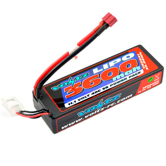 Voltz 3600mAh RC Car LiPo Battery 3S 11.1V 40C Hard Case