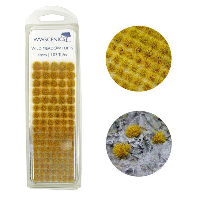 WWScenics Wild Meadow Tufts 4mm x103 Model Rail Scenics W3T-WM4
