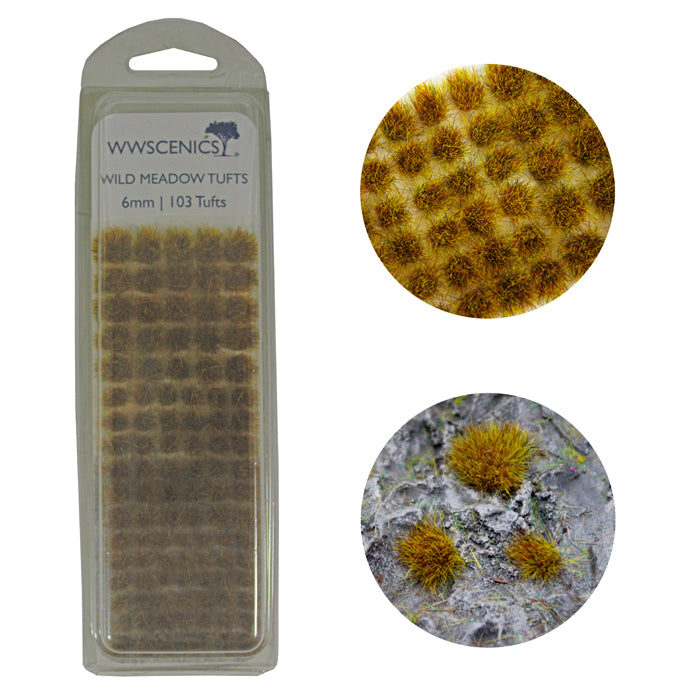 WWScenics Wild Meadow Tufts 6mm x103 Model Rail Scenics W3T-WM6