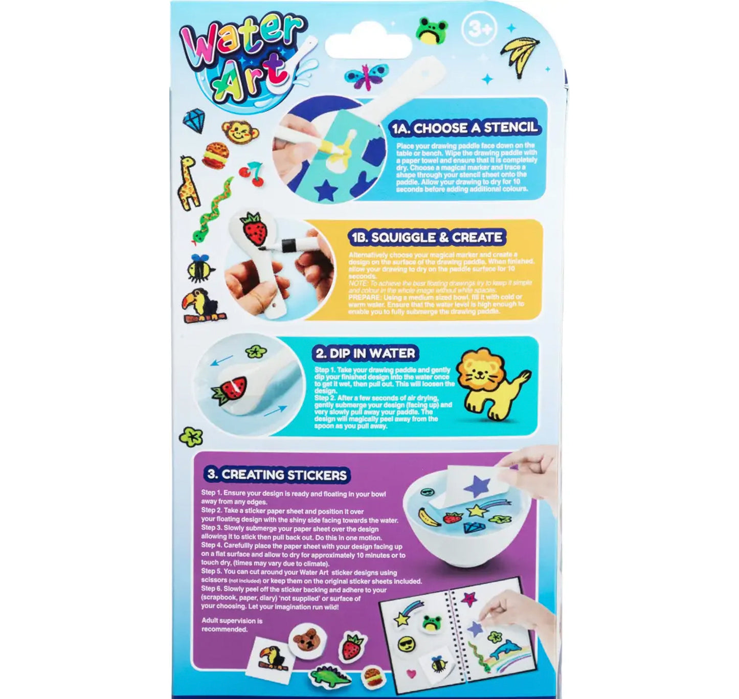 Water Art 10-Marker Pack Sticker Set