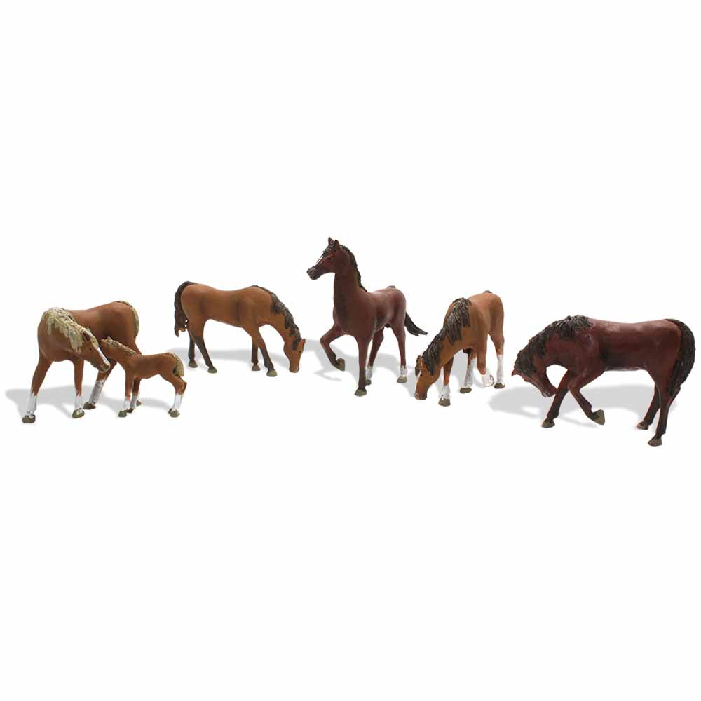 Woodland Scenics A1842 Chestnut Horses HO OO Gauge Figures