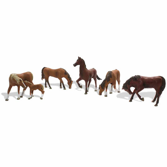 Woodland Scenics A1842 Chestnut Horses HO OO Gauge Figures