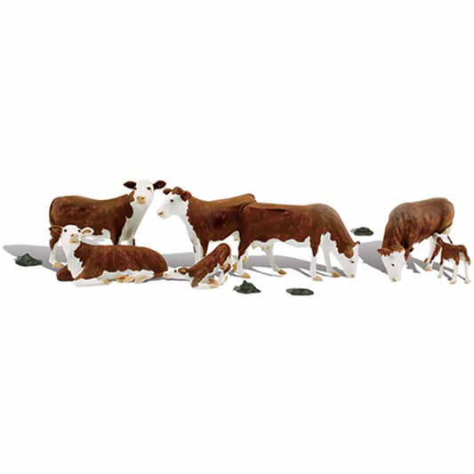 Woodland Scenics A1843 Hereford Cows HO OO Gauge Figures Landscaping
