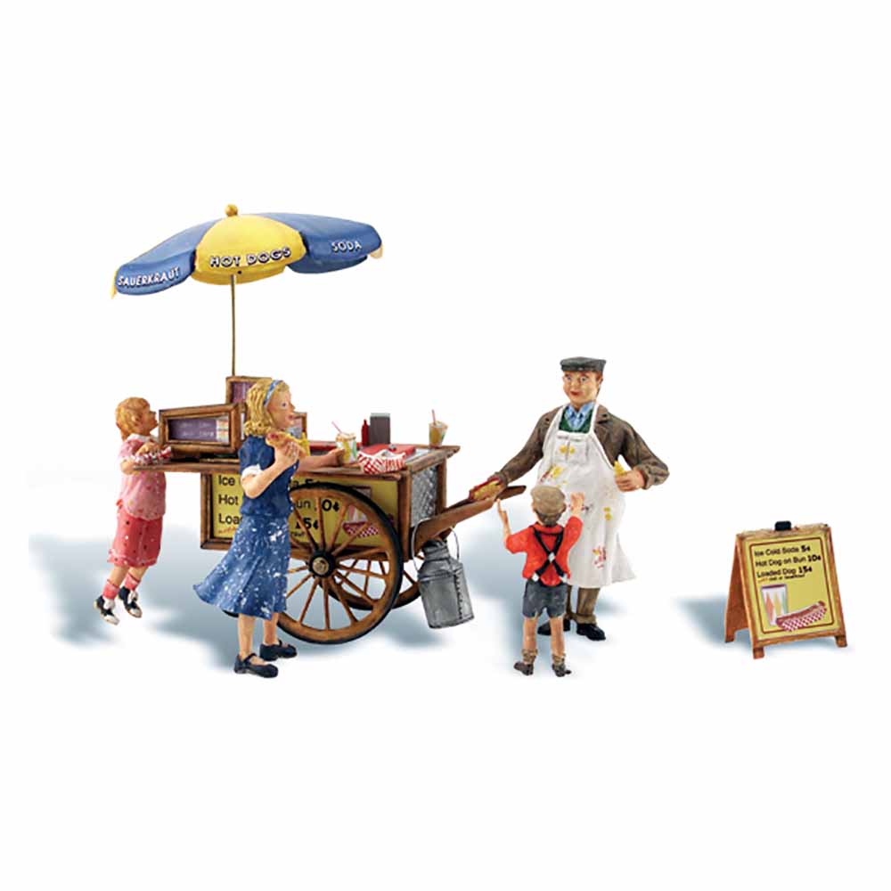 Woodland Scenics A1945 Wally's Wiener Wagon HO OO Gauge Figures Landscaping