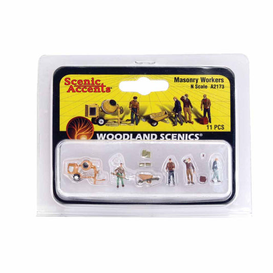Woodland Scenics A2173 Masonry Workers N Gauge Figures Animals & Vehicles