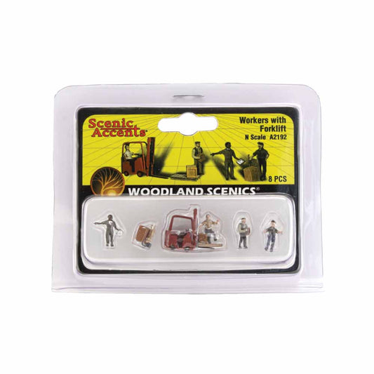 Woodland Scenics A2192 Workers With Forklift N Gauge Figures & Vehicles
