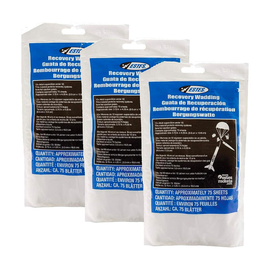 Estes ES2274 Recovery Wadding 3-Packs Model Rocket Recovery (225 Sheets)