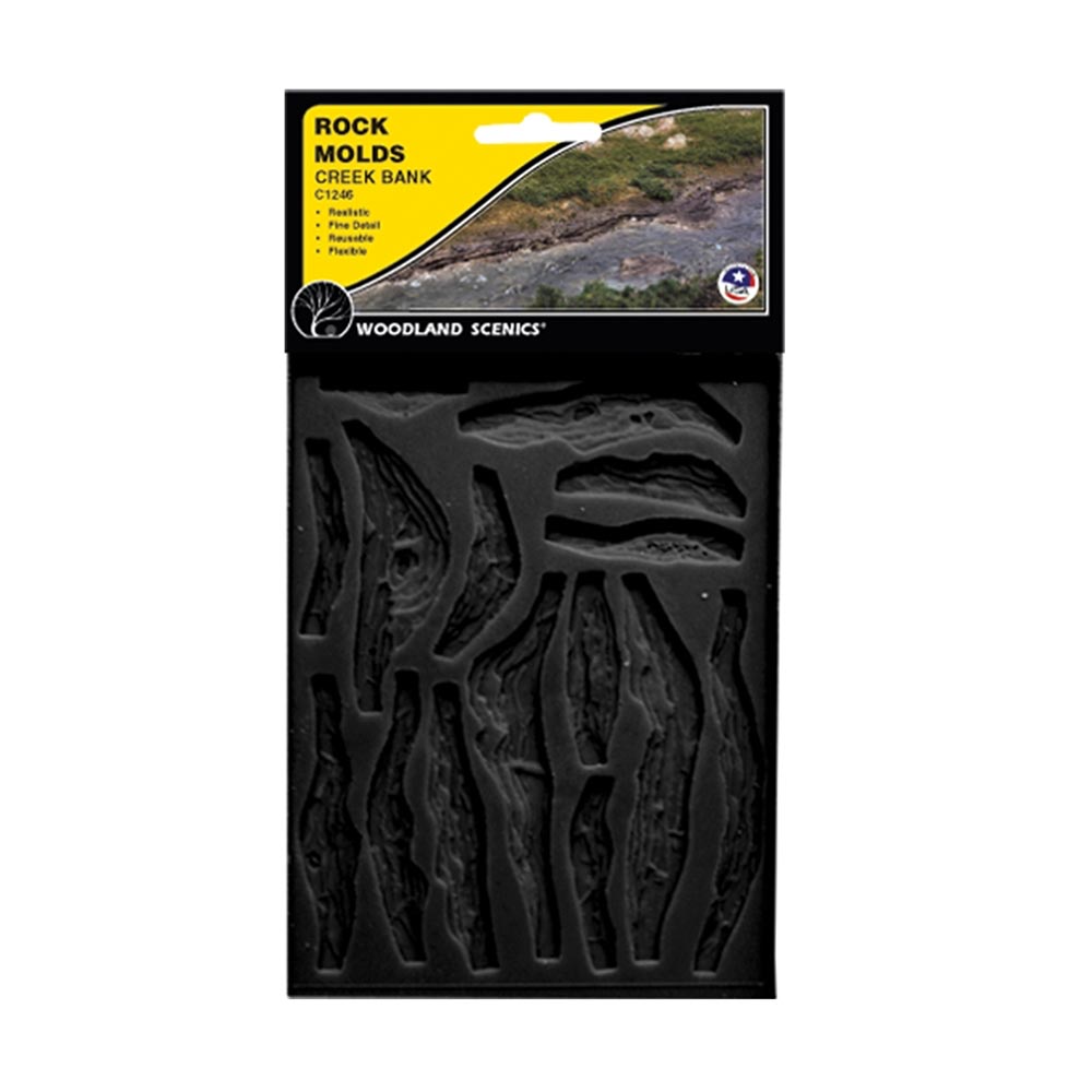 Woodland Scenics C1245 Creek Bank Rock Mould (2 No. 5"x7") Railway Landscaping Scenics