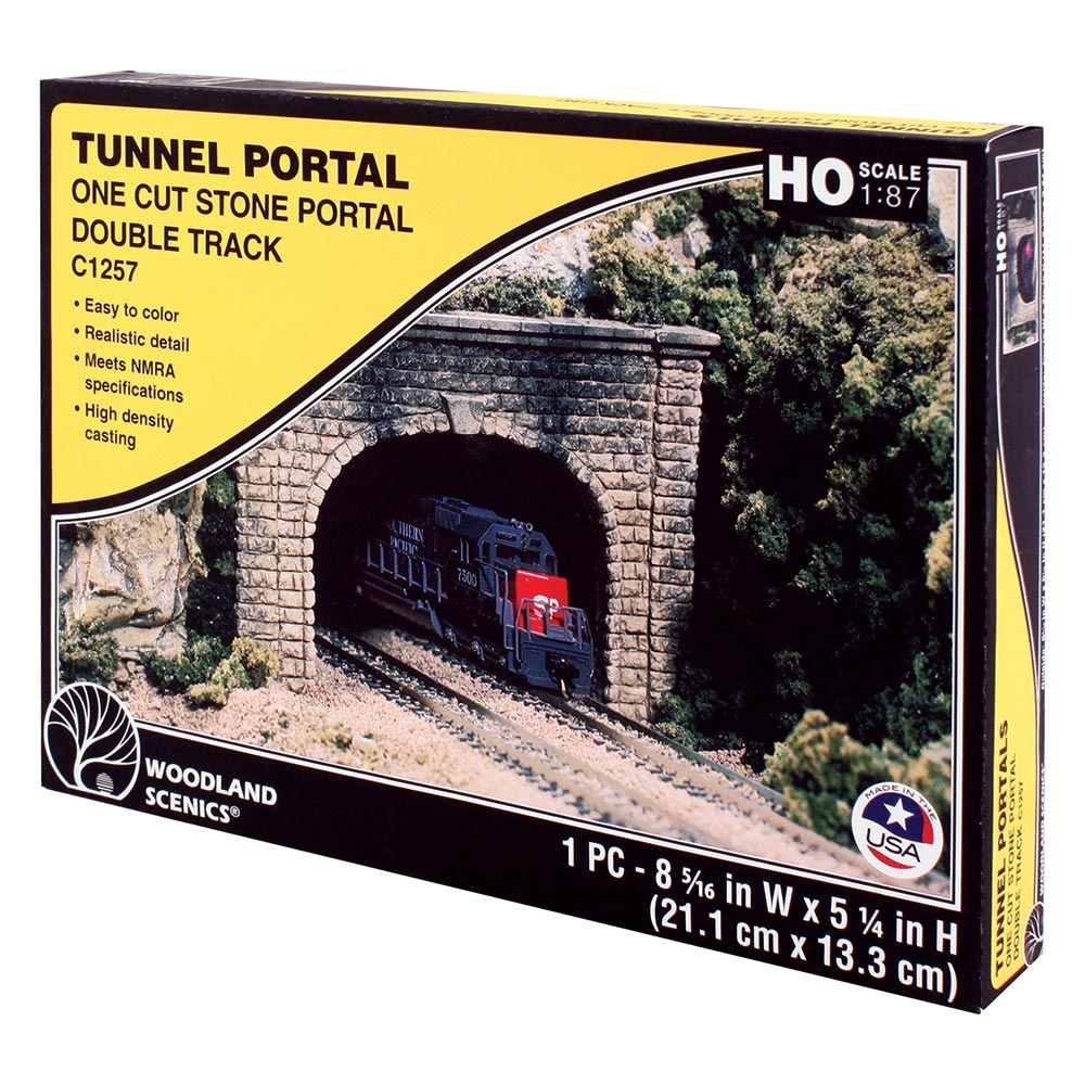 Woodland Scenics C1257 HO Cut Stone Double Tunnel Portal HO Gauge Railway Landscaping Scenics