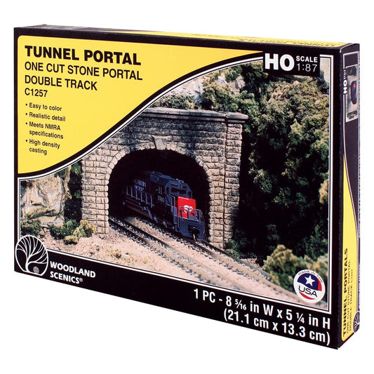 Woodland Scenics C1257 HO Cut Stone Double Tunnel Portal HO Gauge Railway Landscaping Scenics