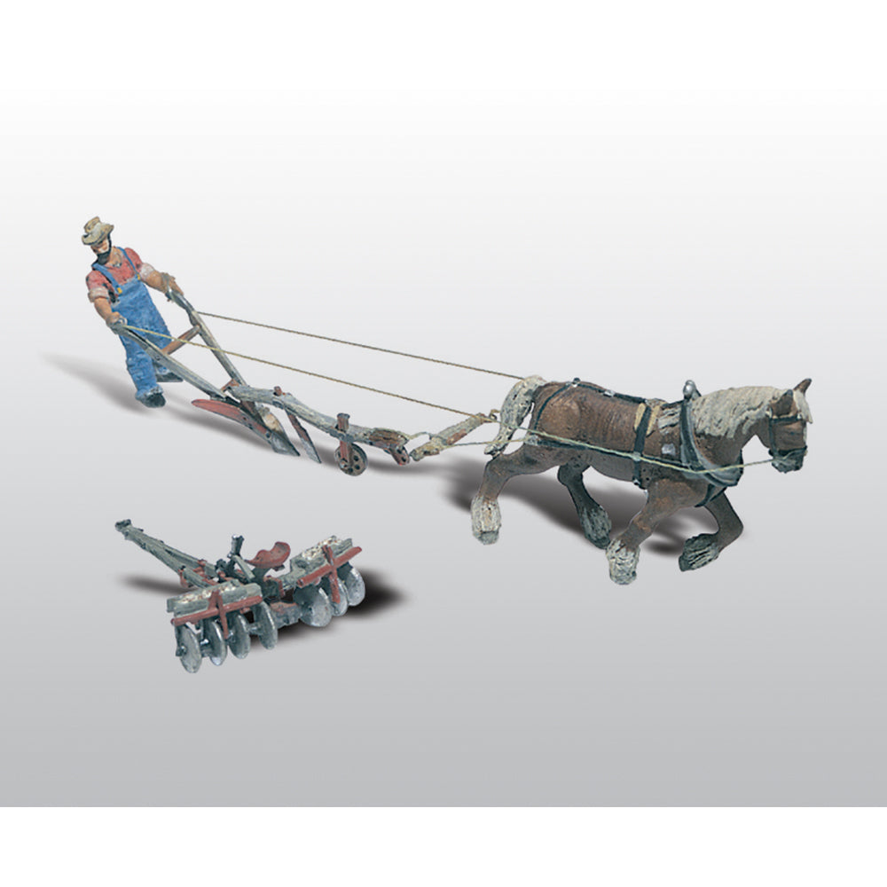 Woodland Scenics Plow, Disc, Horse & Man WD210