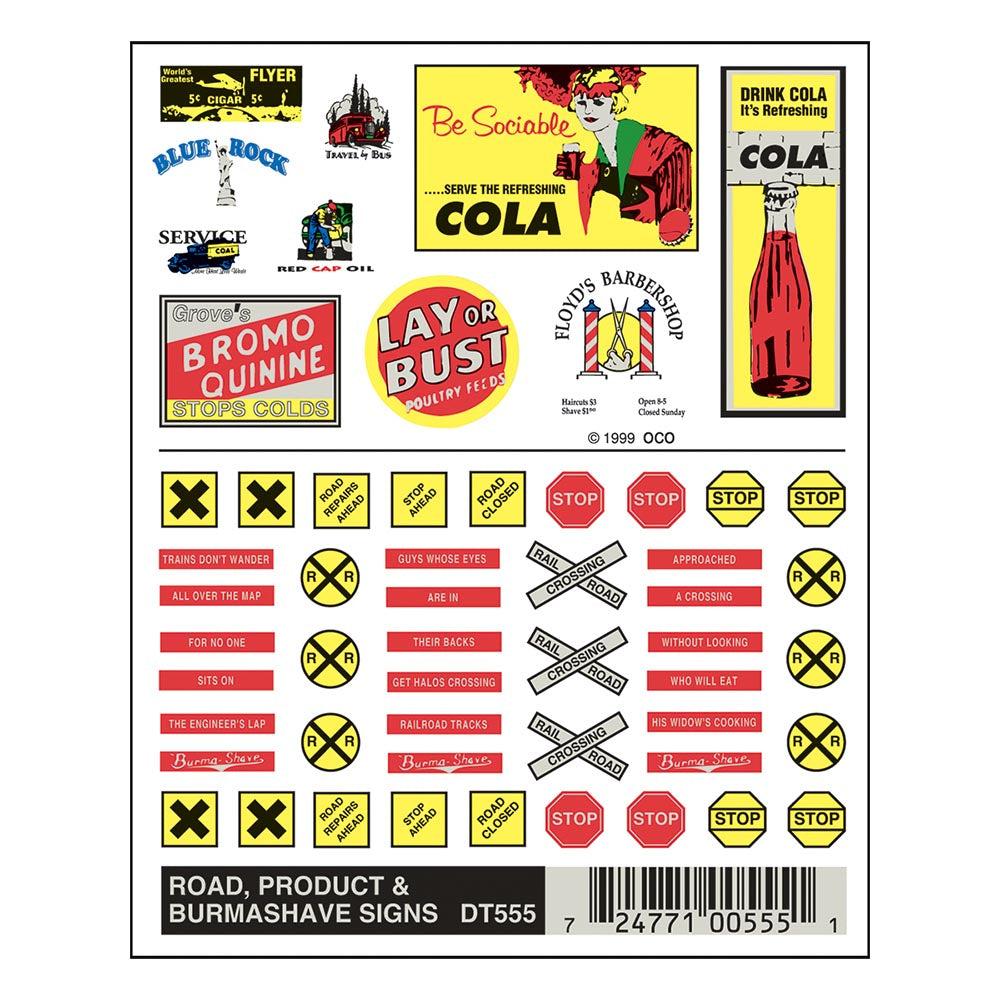 Woodland Scenics DT555 Road, Product & Burmashave Signs