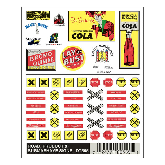 Woodland Scenics DT555 Road, Product & Burmashave Signs