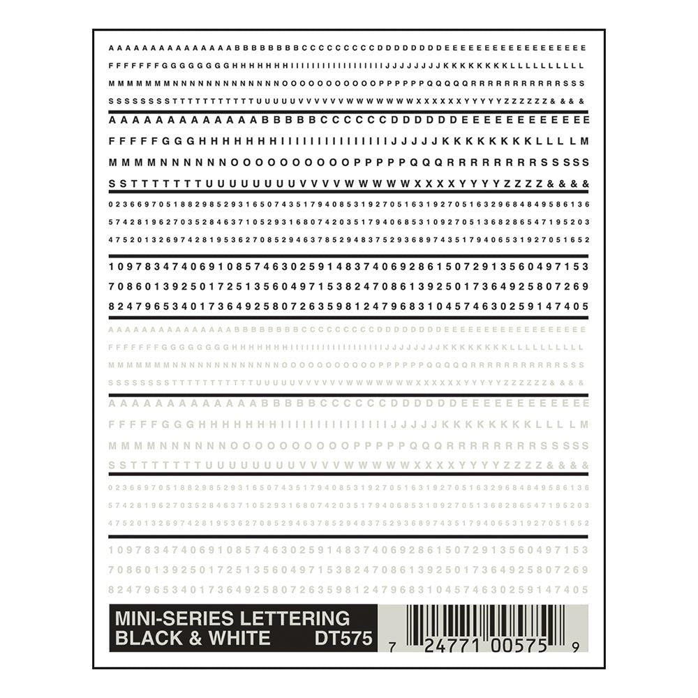 Woodland Scenics DT575 Mini-Series Lettering Black & White
