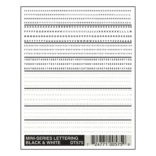Woodland Scenics DT575 Mini-Series Lettering Black & White