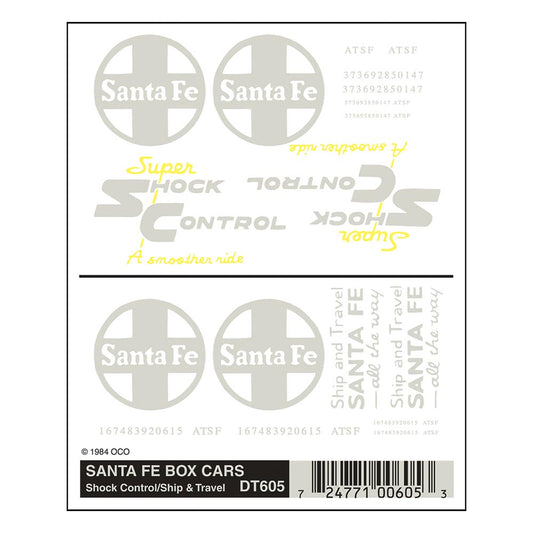 Woodland Scenics DT605 Santa Fe Box Cars - Shock Control/Ship & Travel