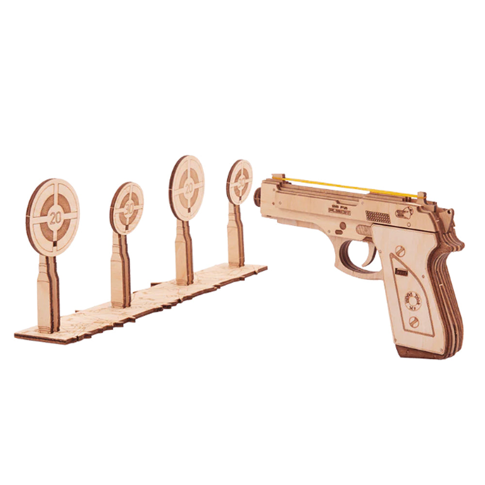 Wood Trick Gun M1 + Shooting Range Wooden Model Kit WDTK059