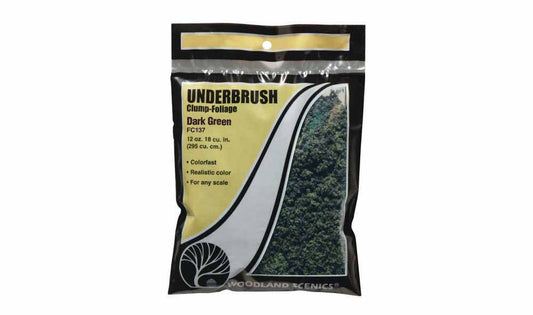Woodland Scenics FC137 Dark Green Underbrush Bag Scenic Brush Foliage Flock
